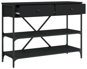 Mesa consola c/ gavetas/prateleiras derivados de madeira preto