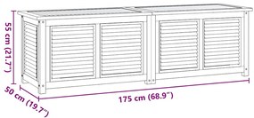 Caixa de arrumação para jardim com saco 175x50x55cm teca maciça