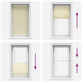 Creme Plissada Cega 80x150 cm Largura Tecido 79,4 cm Poliéster