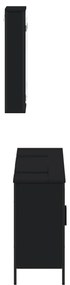 3 pcs conjunto móveis casa de banho derivados de madeira preto