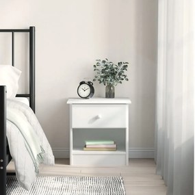 vidaXL Mesa de cabeceira ALTA 41x35x41 cm pinho maciço branco