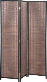 Biombo de madeira para separar divisões, divisória dobrável de 3 painéis, 135 x 180 cm, castanho