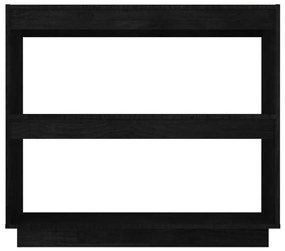 Estante 80x35x71 cm madeira de pinho maciça preto