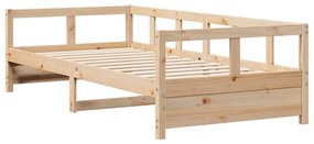 Sofá-cama 80x200 cm madeira de pinho maciça natural