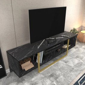 Móvel TV Asal – Preto e Dourado – 150x35,2x40 cm
