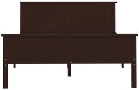 Estrutura de cama 140x200 cm pinho maciço castanho-escuro