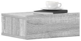 Mesa cabeceira suspensa 40x30x15 cm madeira proc. sonoma cinza