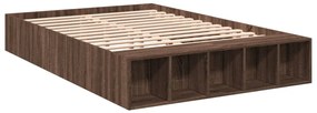 Estrutura de cama 120x190cm derivados madeira carvalho castanho