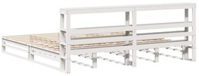 Cama sem colchão 200x200 cm madeira de pinho maciça branco