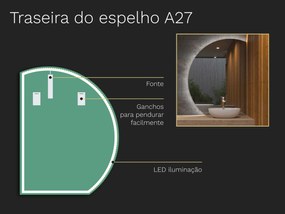 Espelho atípico com iluminação A27