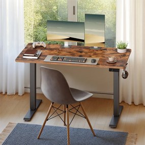 Secretária elétrica, função de memória com 4 alturas, 120 x 60 x (72-120) cm castanha
