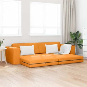 vidaXL Sofá Cama de Chão 2-em-1 Amarelo Escuro 245x150x60.5 cm Tecido