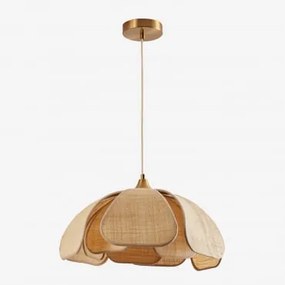 Lâmpada De Teto Suspensa Ø50 Cm Vidson Ráfia Natural - Dourado - Sklum