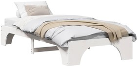 Estrutura de Cama Branca Madeira 90 x 190 cm Minimalista
