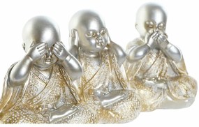 Figura Decorativa DKD Home Decor Prateado Dourado Resina Monge (10.5 x 6 x 12 cm) (6 pcs)