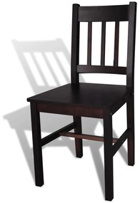 Cadeiras de jantar 6 pcs madeira de pinho castanho-escuro