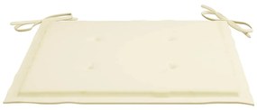 Cadeiras de jardim c/ almofadões creme 8 pcs teca maciça