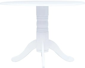 5 pcs conjunto de jantar madeira seringueira maciça branco