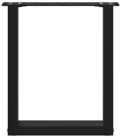Pés para mesa de centro em formato de U, 2 peças, preto, 28x(42-43) cm
