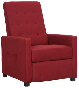 vidaXL Poltrona reclinável tecido vermelho tinto