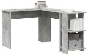 Mesa de Canto com Armazenamento em Concreto Cinza 140x113,5x75cm