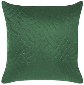 Colcha com relevo e duas almofadas verdes 140 x 210 cm BABAK Beliani