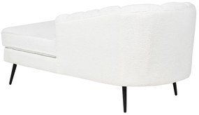 Chaise-longue em tecido bouclé branco creme versão à esquerda ALLIER Beliani