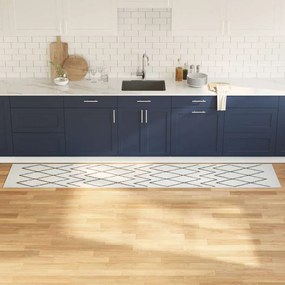vidaXL Tapete de Cozinha Geometric Geométrica 60 x 300 cm Veludo