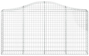 Cestos gabião arqueados 6pcs 200x30x100/120cm ferro galvanizado