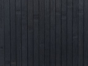 Cesto em madeira de bambu preta e branca 60 cm KOMARI Beliani