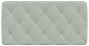 Almofadão de cabeceira 100 cm veludo cinzento-claro