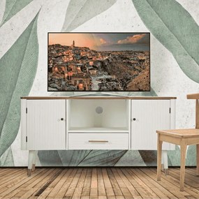 MÓVEL PARA TV BRANCO E CASTANHO 117X40X60 CM