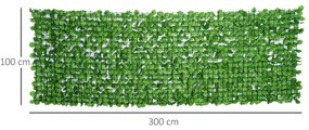 Outsunny Vedação Artificial em Rolo 3m Vedação de Privacidade para Bal