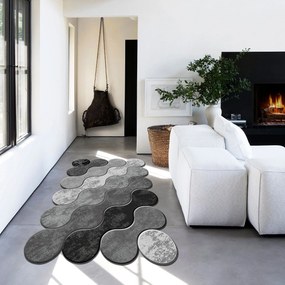 Tapete Wookece292 – Branco, Cinza e Preto – 80x50 cm | Tribo Home