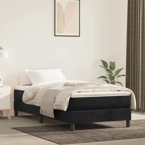 Estrutura de cama com molas 90x200 cm veludo preto