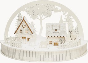 Decoração de Natal LED em madeira de choupo com temporizador Houses & Reindeer