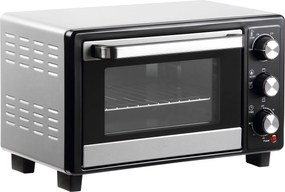 HOMCOM Mini Forno 16L 1400W com 3 Modos de Aquecimento Temperatura até 230°C Temporizador 60 Minutos 44x32x28,1 cm Prata | Aosom Portugal