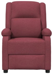 Poltrona de massagens elétrica reclinável tecido vermelho tinto
