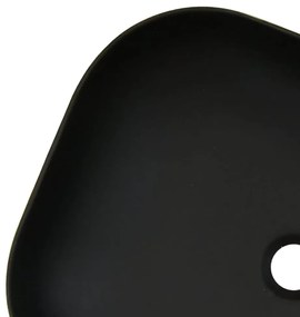 Lavatório bancada retang. 48x37,5x13,5 cm cerâmica cinza/preto