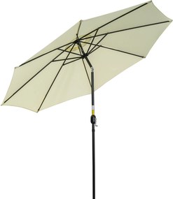 Outsunny Chapéu de Sol de Jardim Ø295x250 cm com Manivela Inclinação e Mastro Desmontável em Metal para Terraço Piscina Pátio Bege | Aosom Portugal