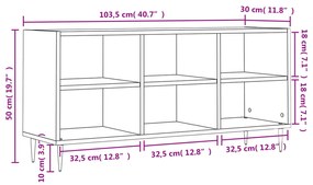 Móvel de TV 103,5x30x50 cm derivados madeira carvalho castanho