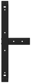 Pés para mesa de centro em forma de T, 2 peças, preto, 60x25x(42-43) c