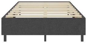 Cama boxspring 120x200 cm tecido cinzento-escuro