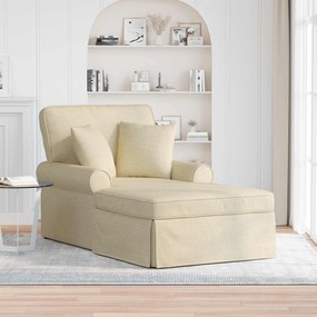 vidaXL Chaise Lounge com Saia Creme 91 x 157 x 91 cm tecido