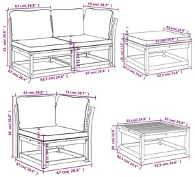 10pcs conjunto lounge jardim c/almofadões madeira maciça acácia
