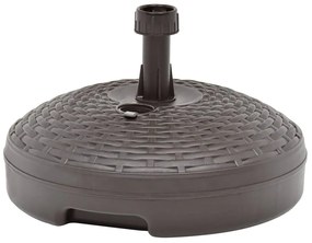 Base guarda-sol c/ areia/água 20 L plástico vime castanho