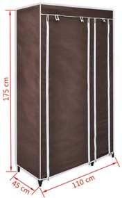 Roupeiros de tecido 2 pcs castanho