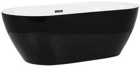 Banheira autónoma em acrílico preto 170 x 80 cm CARRERA Beliani
