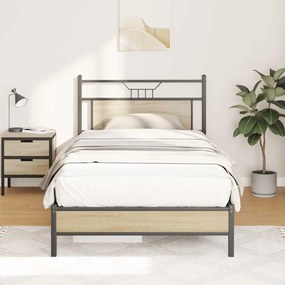 Estrutura de cama sem colchão 107x203 cm carvalho sonoma