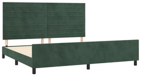 Estrutura de cama sem colchão 200x200 cm veludo verde-escuro